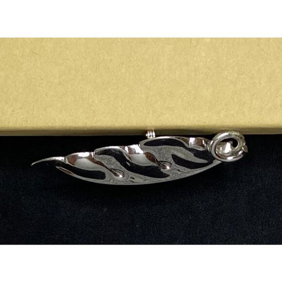 Vintage Old Crest Sterling Silver Oak Leaf Brooch Pin Pendant Textured Fall - Picture 5 of 11